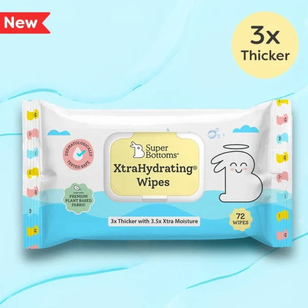 Super Bottoms Xtrahydrating Premium Wipes Baby For Kids | White | 0 - 2 years